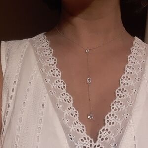 925 Yellow Gold Over Sterling Herkimer Diamond Quartz Necklace. FIRM PRI…